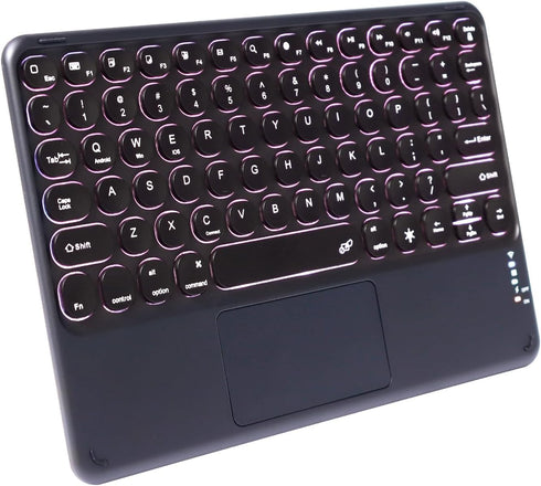 Wireless Bluetooth Keyboard with Touchpad,Portable Ultra Slim 7-Colors RGB Backlit Keyboard,10 inch Rechargeable Keyboard with Trackpad for IPad/I...