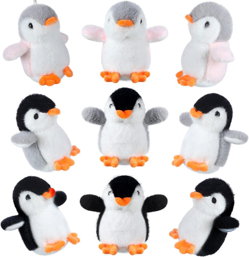 9 Pcs Mini Penguin Stuffed Plush Toys 4.3 Inch Cute Penguin Stuffed Small Penguin Stuffed Animal Hanging Penguin Toys Penguin Party Decorations fo...