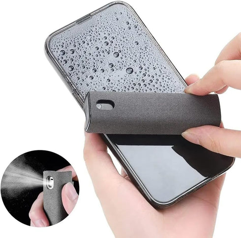 Touchscreen Mist Phone Screen Cleaner for All Phones Laptop and Tablet 2 in 1 Spray and Microfiber Cloth Mini Portable… (Grey)...