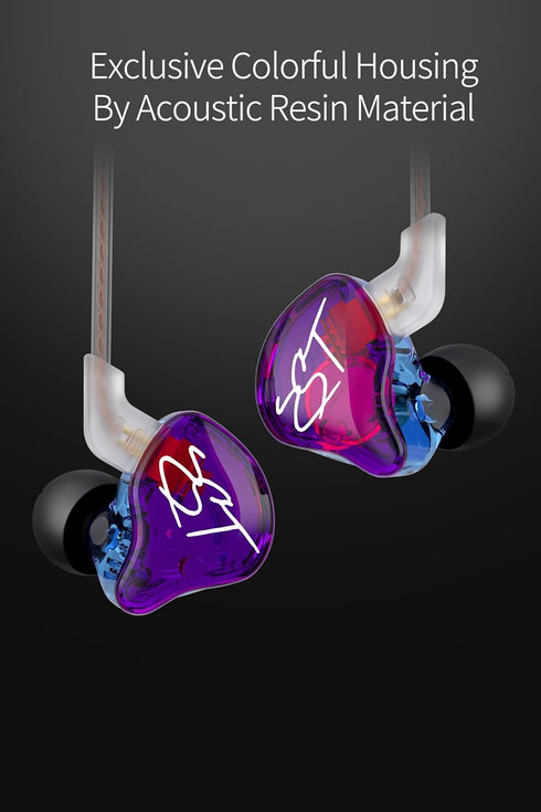 KZ ZST in Ear Monitors 1BA+1DD HiFi IEM Wired Earbuds Noise Cancelling Earbuds Rich Bass Stereo Headphones Comfortable in Ear Earbuds with Detacha...