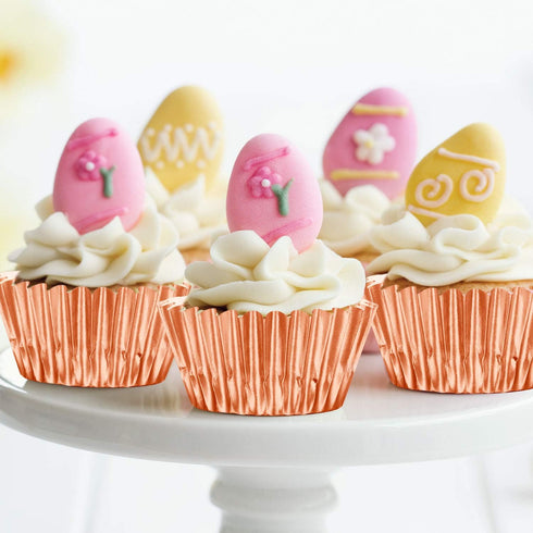 Sumind 400 Pieces Mini Foil Cupcake Liners Baking Cups, Metallic Cupcake Liner for Holiday Baking Muffin and Cupcakes(Rose Gold)...