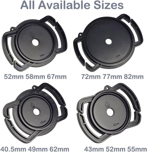 Camera Buckle Lens Cap Holder Keeper for Canon Nikon Sony Olympus Fujifilm Pentax Panasonic Sigma DSLR/SLR/Evil Camera Lens Cap-Black ABS Plastic ...