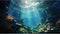 Aquarium Background Underwater World Corals and Tropical Fish Terrarium Background Various Undersea Aquatic Plants Rocks Aquarium Backdrop Beautif...