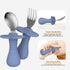 2 Pcs Toddler Utensils Forks and spoons set, Stainless Steel Childrens Silverware for Safe flatware Metal Kids Cutlery set with Round Handle, BPA ...