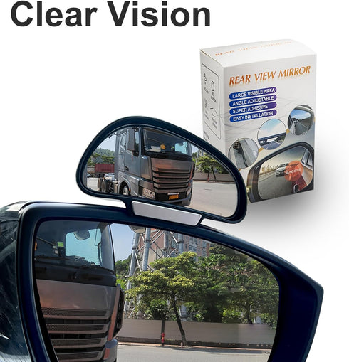 Rearview mirror blind spot mirror?Car Blind Spot Side Mirror?Rear View Auxiliary Blind Spot Mirror?Adjustable Blindspot Convex Wide Angle Side Rea...