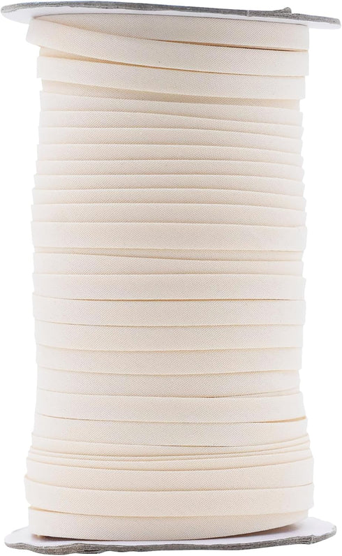 Mandala Crafts Double Fold Bias Tape for Sewing - 55 Yds Cream Bias Tape Double Fold 1/4 Inch Hem Quilt Binding Cream Seam Binding Tape - Fabric P...