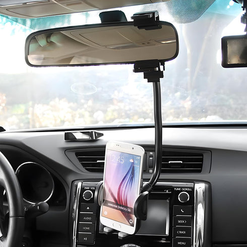 Car Rear View Mirror Phone Holder, 360° Rotatable Car Phone Holder Mount with Anti-Shake Design, Multifuctional Rearview Clip Mobile Mount Holder ...
