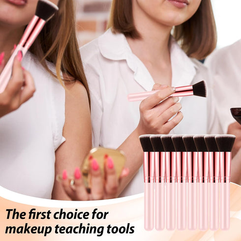10 Pcs Flat Top Foundation Brush Bachelorette Party Favors Foundation Brush Dense Makeup Artist Brush for Liquid, Cream, Flawless Face Blush Brush...