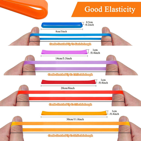 42pcs Silicone Rubber Bands Colorful Elastic Rubber Wrapping Bands Stretchy Silicone Bands Books, Wallet Card, Cooking Boxes Wraps, Office Supplie...
