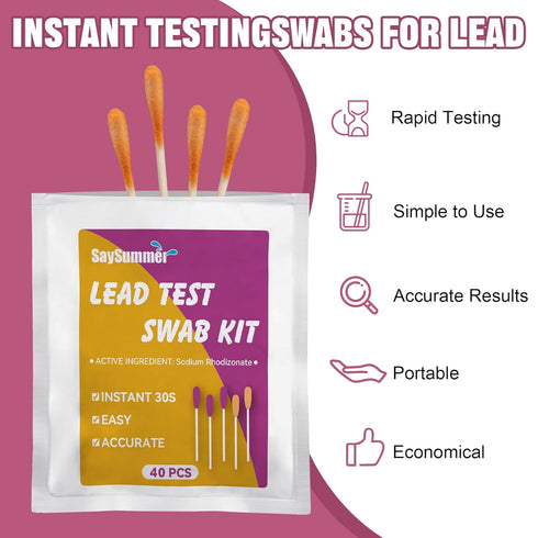 Lead Test Kit Lead Testing Kit: 40 PCS Lead Paint Test Kit for Surfaces including Dishes, Stainless Steel, Ceramics, Toy, Paint, Home Lead Test Ki...