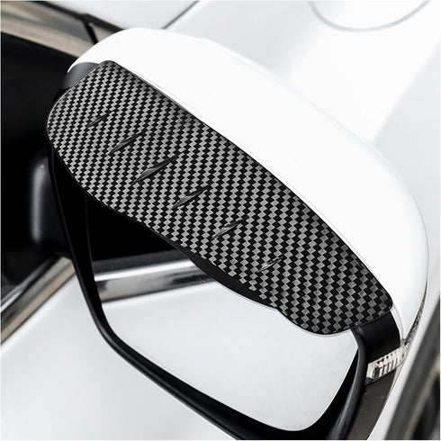 2 PCS Mirror Rain Visor Eyebrows, Waterproof Side Mirror Visor Rain Guards, Carbon Fiber Auto Rear View Mirror Protecters, Universal Exterior Acce...