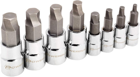 Powerbuilt - 8 Pc. 3/8" Drive SAE Zeon Hex Bit Socket Set, Hand Tools, Sockets - Hex Bit, Sockets - 3/8" Drive (642574)...