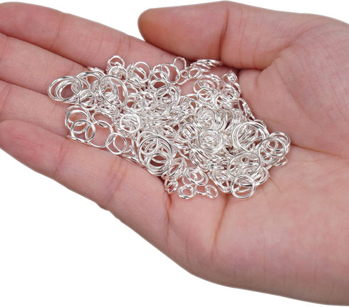 (2300 Pcs) Assorted Silver Jump Rings for Crafts Jewelry Making Supplies - 7 Sizes (3mm to 10mm) DIY Open Jump Ring Hoops for Chain, Necklaces Lin...