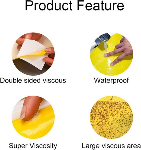 Faicuk Yellow Dual-Sided Sticky Fly Traps for Plant Insect Like Aphids, Fungus Gnats, Leaf Miners and White Flies (10 Pack)...