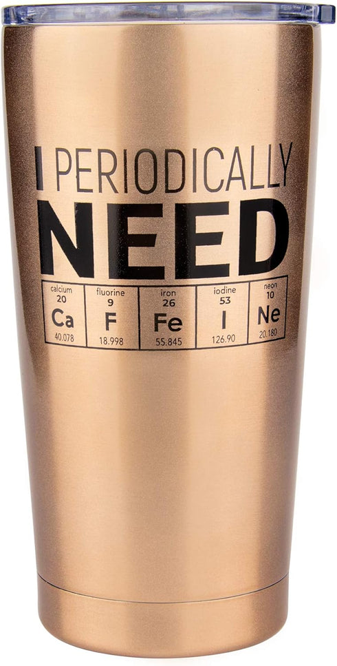 KLUBI Science Gifts for Adults - I Periodically Need Caffeine Tumbler 20oz Funny Gift for Teachers Biology Gifts for Science Lovers Teacher Presen...