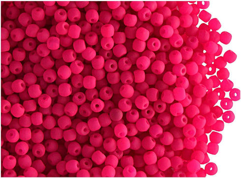 SCARA 0.35 ounce (10g) Czech Glass Round Beads 0.08 inches (2mm), Warm NEON (UV Active) Glass beads for Jewelry and Bracelets Making, Beads for Br...