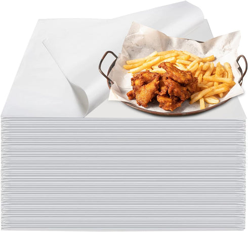 100PCS Deli Paper Sheets 12×12", Unbleached White Wax Paper Sheets for Food Basket Liners, Precut Parchment Paper Baking Sheets for Cookies, Greas...
