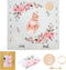 Baby Milestone Blanket | Cotton Muslin Swaddle Blanket | Monthly Photo Mat for Newborn Girl | Cherry Blossom Flowers| Personalised Baby Shower Pre...