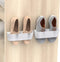 Wall Mounted Shoes Rack 2Pack with Sticky Hanging Strips, Plastic Shoes Holder Storage Organizer,Door Shoe Hangers (SM03-White-2)...