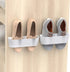 Wall Mounted Shoes Rack 2Pack with Sticky Hanging Strips, Plastic Shoes Holder Storage Organizer,Door Shoe Hangers (SM03-White-2)...