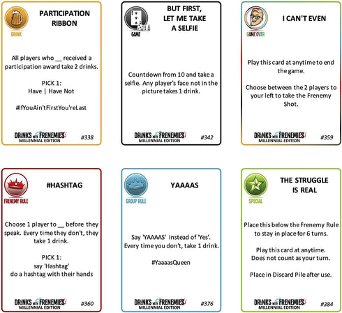 Drinks with FRENEMIES Millennial Edition Party Game | Fun Game for Adults and Teens | Ages 16+ | 3+ Players | Average Playtime 10-60 Minutes | Mad...