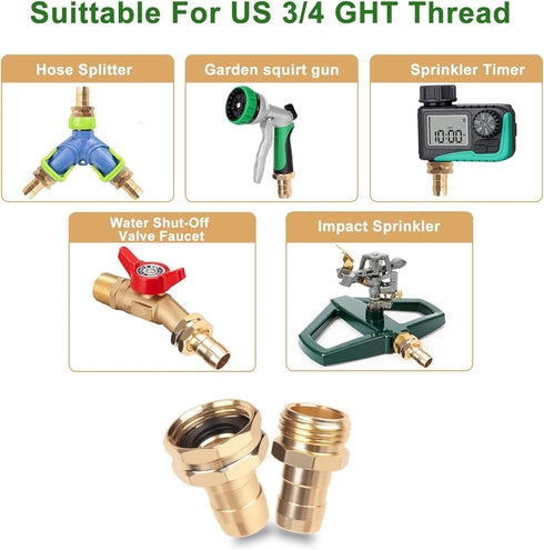 Hose repair kit,?3 Sets?garden hose repair Fittings Aluminum Female and Male With Zinc Clamp Water Hose End Repair Connector Fit 3/4 Inch And 5/8 ...
