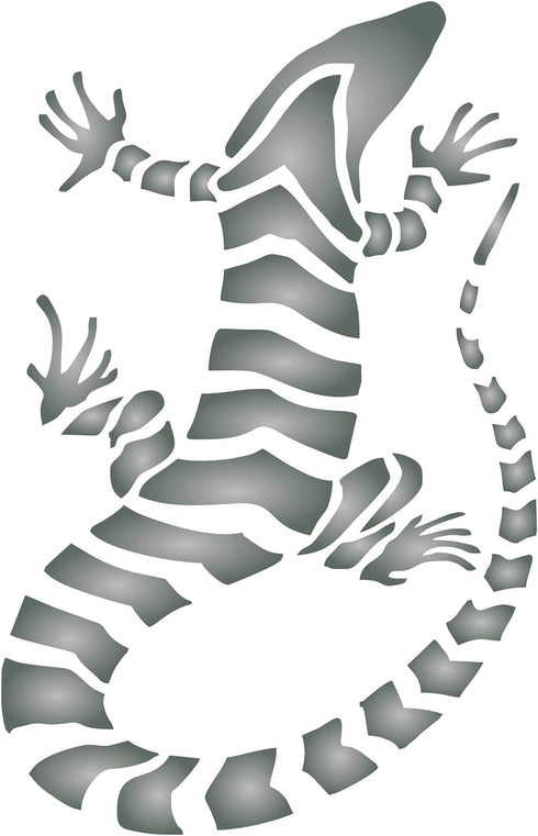 Striped Lizard, 6.5 x 10.5 inch (L) - Banded Gecko Reptile Stencils for Painting Template...