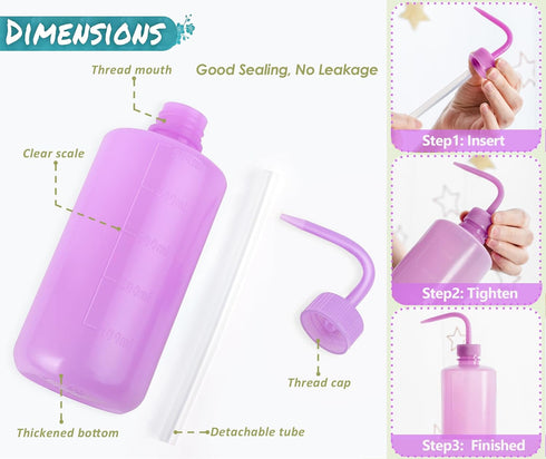 Tattoo Wash Bottle- Melphoe Water Squirt Bottle Succulent Watering, Safety Rinse Bottle Watering Tools, Economy Plastic Squeeze Washing Bottle for...