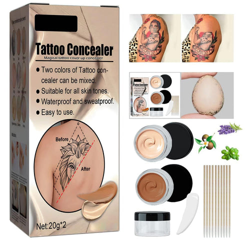 VEZE Tattoo Concealer, Waterproof, Makeup, Skin Foundation, Concealer, Scar, Vitiligo, Dark Spots, Body Art, Tattoo Cover, Anti-Adhesive...