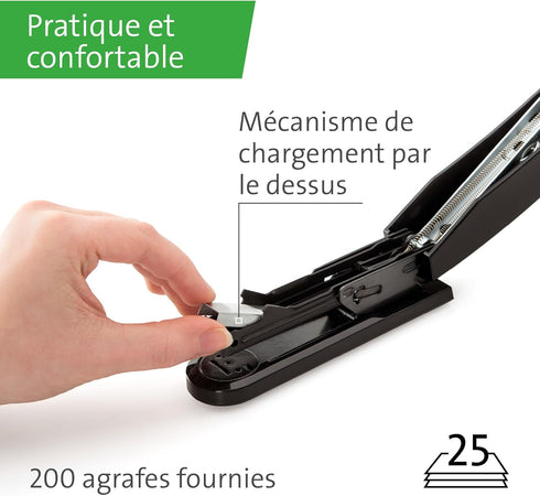Novus B2 re+New Stapler, 25 Sheet Capacity, Made of 95% Recycled Plastic, German Engineered, Staple|Pin|Tack, 10 Yr. Warranty, Black re+New Specia...