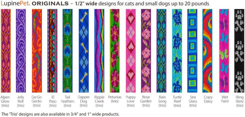 Lupine Leash 4-foot by 1/2" wide Petunias...