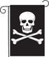 Biker Pirate Jolly Roger Skull Garden Yard Flag 12"x 18" Double Sided, Polyester Caribbean Crossed Skeleton Welcome House Flag Banners for Patio L...