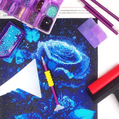 lyfLux 77 pcs Diamond Art Paintings, Diamond Art Paintings Tool, Diamond Art Paintings, Tweezers, Glue, Brushes, Roller, Correction Tape, Tray, Or...