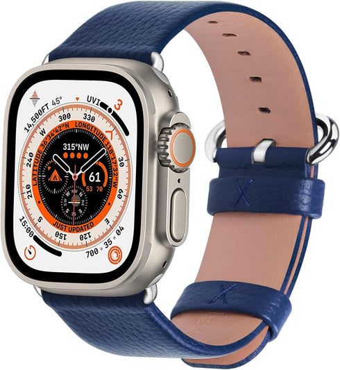 Fullmosa Leather Bands Compatible with Apple Watch Band 41mm 40mm 38mm 42mm for Women Men, Top Grain Genuine Leather Strap for iWatch Series 10/9/...