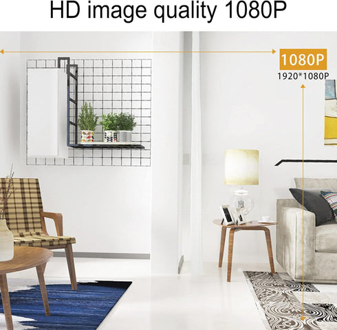 Security Camera, Intelligent Night IP Remote Monitor with Magnet Bracket, 90 Degree Wide Angle Lens, Surveillance Camera for Home Pet Baby Seniors...