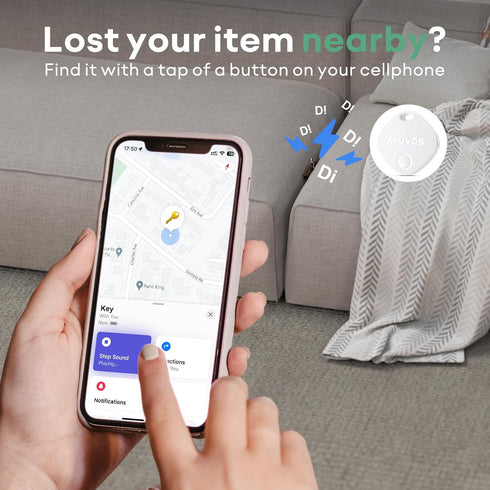 ATUVOS Smart Bluetooth Air Tracker 1 Pack, Keys Finder Works with Apple Find My (iOS only), Item Locator for Keys, Wallets, Bags, Luggage, Suitcas...