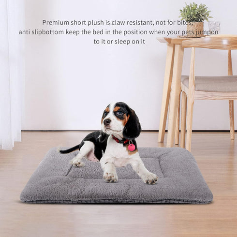 Reversible Dog Bed Mat with Plush and Corn Velvet,Soft Warm Pet Cushion, Dual Purpose Washable Sleeping Mattress Bed for Small Medium Large Dog an...