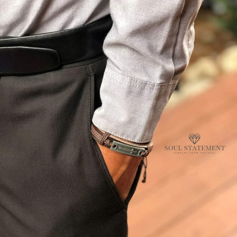 Leather Cross Bracelet for Teens or Men, Cool Christian Gift Ideas for Teenagers for Confirmation, Baptism, Christmas Stocking Stuffers...