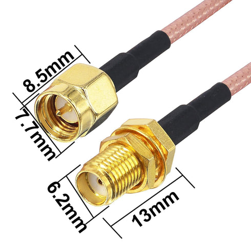 SMA Antenna Extension Cable SMA Male to SMA Female Bulkhead Mount RF Connector RG316 Cable 2M 6.5Ft for Handheld Ham Radio 4G LTE Router Gateway C...