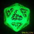 BESCON DARK ELVES Glowing Dice Set (7 piece), Oversized GLOW in DARK Carved Role Playing Games RPG Dice Set...