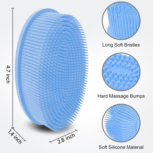 Metene Silicone Body Scrubber, Exfoliating Body Scrubber for Use in Shower,Lathers Well, Long Lasting, Soft Body Scrubber for Shower and Bath Skin...