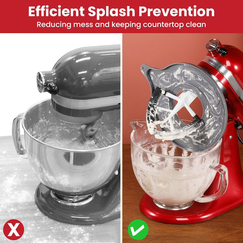 Glass Bowl Lid for KitchenAid K5GB 5 Quart Tilt-Head Stand Mixer, Mixer Bowl Cover Prevent Dry/Wet Ingredients Splash-Outs, Mixer Splash Guard wit...