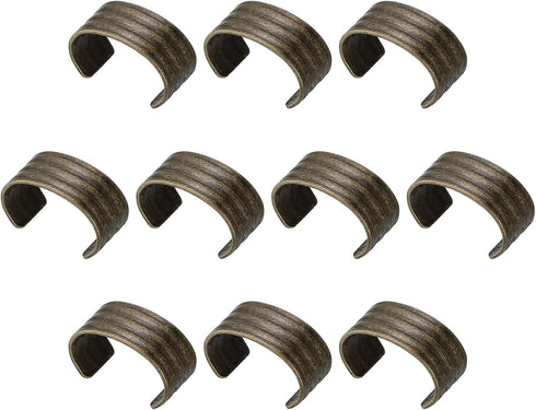 uxcell Leather Rope Clip, 50Pcs Cylindrical Crimping Cord Crimps Foldable String Leather Cord Fastener for DIY Lanyard, Tassel, Jewelry Making, Br...