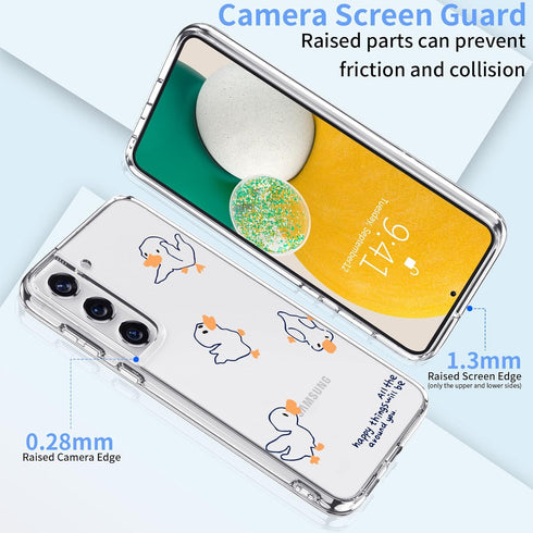 Cute Duck Phone Case for Samsung Galaxy S22 ULTRA Lovely Duck Case Cover Clear Soft TPU Transparent Phone Case Girly Women Protective Phone Cover ...