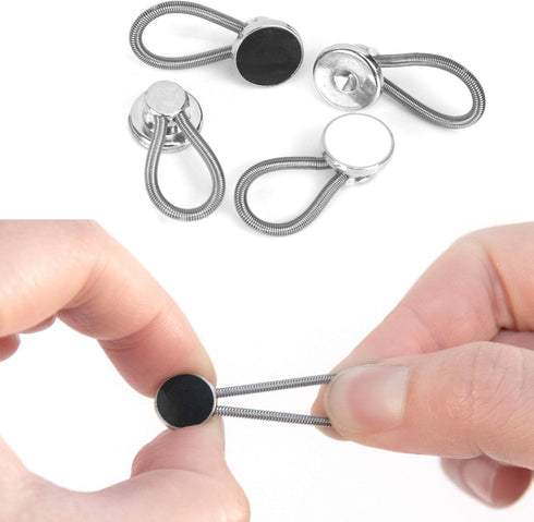 OSOPOLA 12 Pcs Collar Extenders - 3 Styles Neck Extender Elastic Button for Expanding Length for Men Women Dress Shirts (Black, White, Silver) HE1...