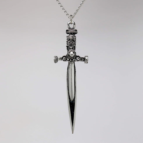 Sword with Engraved Handle Medieval Rennaissance Pendant Necklace...