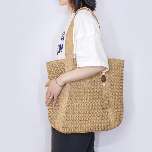 Straw Beach Bag for Women Woven Structured Tote Bag Summer Shoulder Handbags...