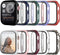 10 Pack Hard Case for Apple Watch Series 8 Series 7 41mm with Built-in Tempered Glass Screen Protector,JZK Thin HD Hard PC Bumper Full Coverage Bu...