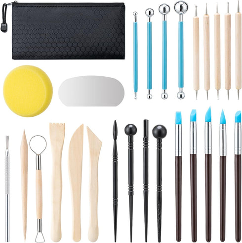 Amrules Clay Tools Kit, 27 PCS Pottery Tools, Practical Polymer Clay Sculpting Tools Kit, Air Dry Clay Tools Set for Kids, Adults, Pottery Craft, ...