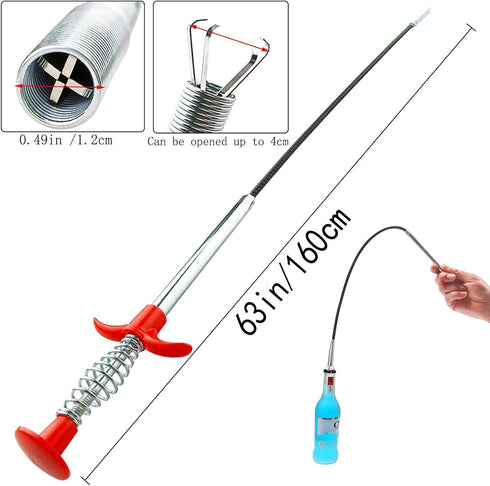 Flexible Grabber Claw Pick Up Reacher Tool With 4 Claws Bendable Hose Pickup Reaching Assist Tool for Litter Pick, Home Sink, Drains, Toilet, Hair...